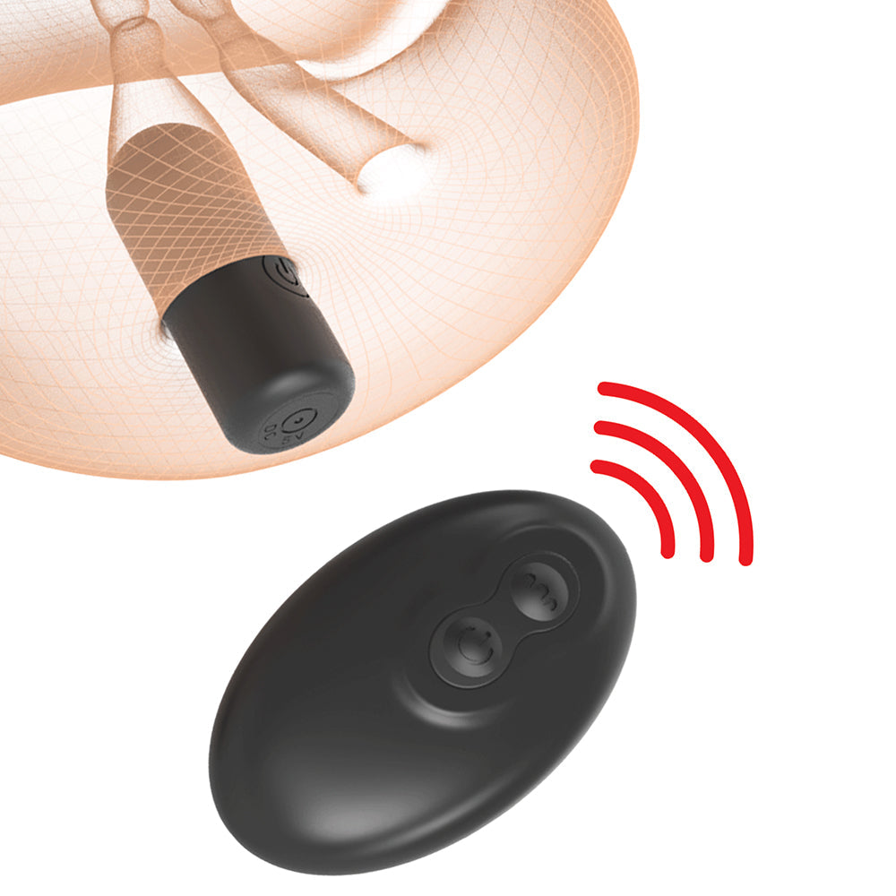 PDX PLUS DOUBLE POUNDER VIBRATING SQUEEZE STROKER BROWN