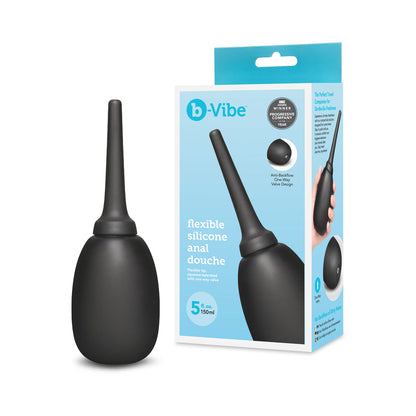 B-VIBE - DUCHA ANAL DE SILICONA FLEXIBLE NEGRA