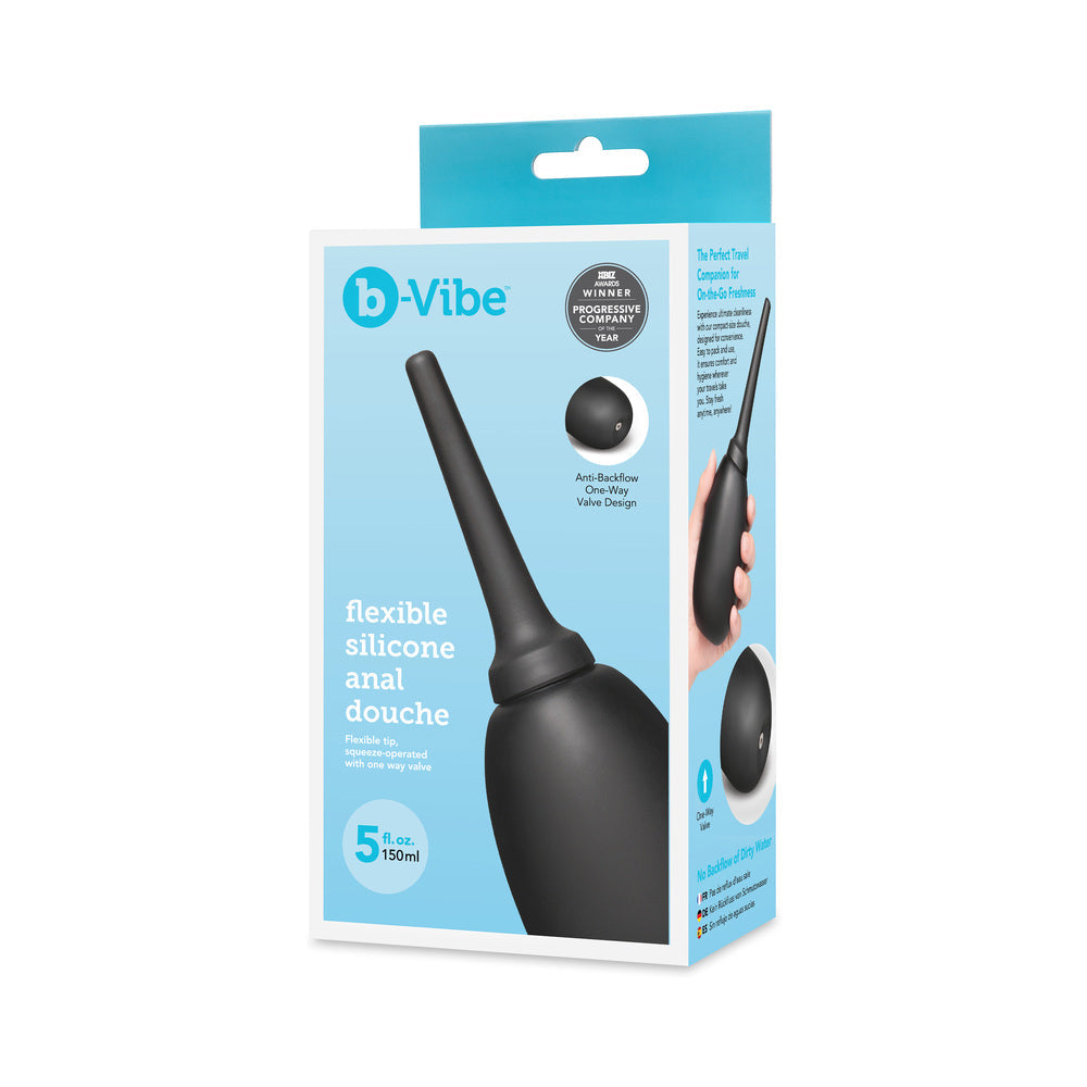 B-VIBE - DUCHA ANAL DE SILICONA FLEXIBLE NEGRA