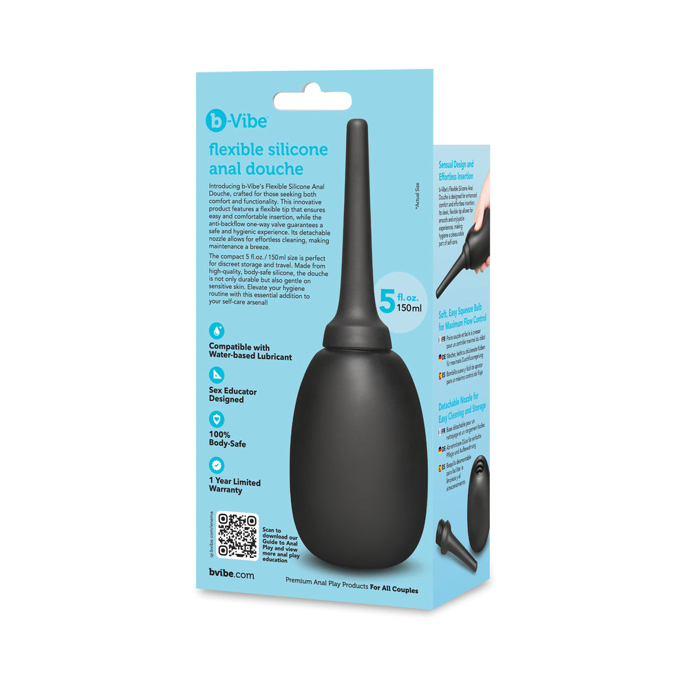 B-VIBE - DUCHA ANAL DE SILICONA FLEXIBLE NEGRA