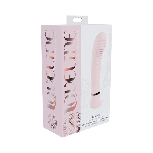 SHOTS - LOVELINE DIVINE RECHARGEABLE SILICONE RIBBED G-SPOT VIBRATOR PINK