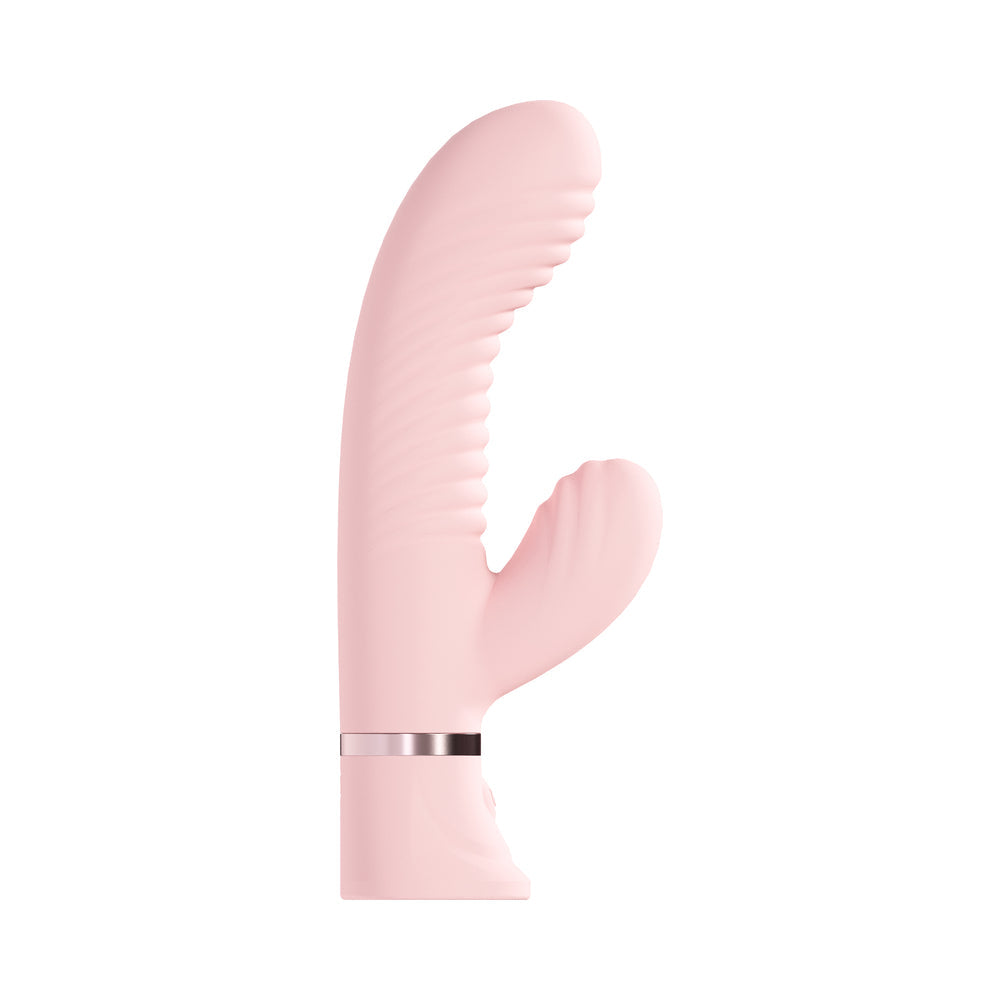 SHOTS - LOVELINE MYSTIQUE RECHARGEABLE SILICONE RIBBED RABBIT VIBRATOR