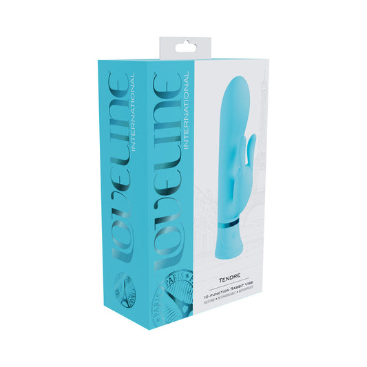 LOVELINE TENDRE RECHARGEABLE SILICONE RABBIT VIBRATOR BLUE