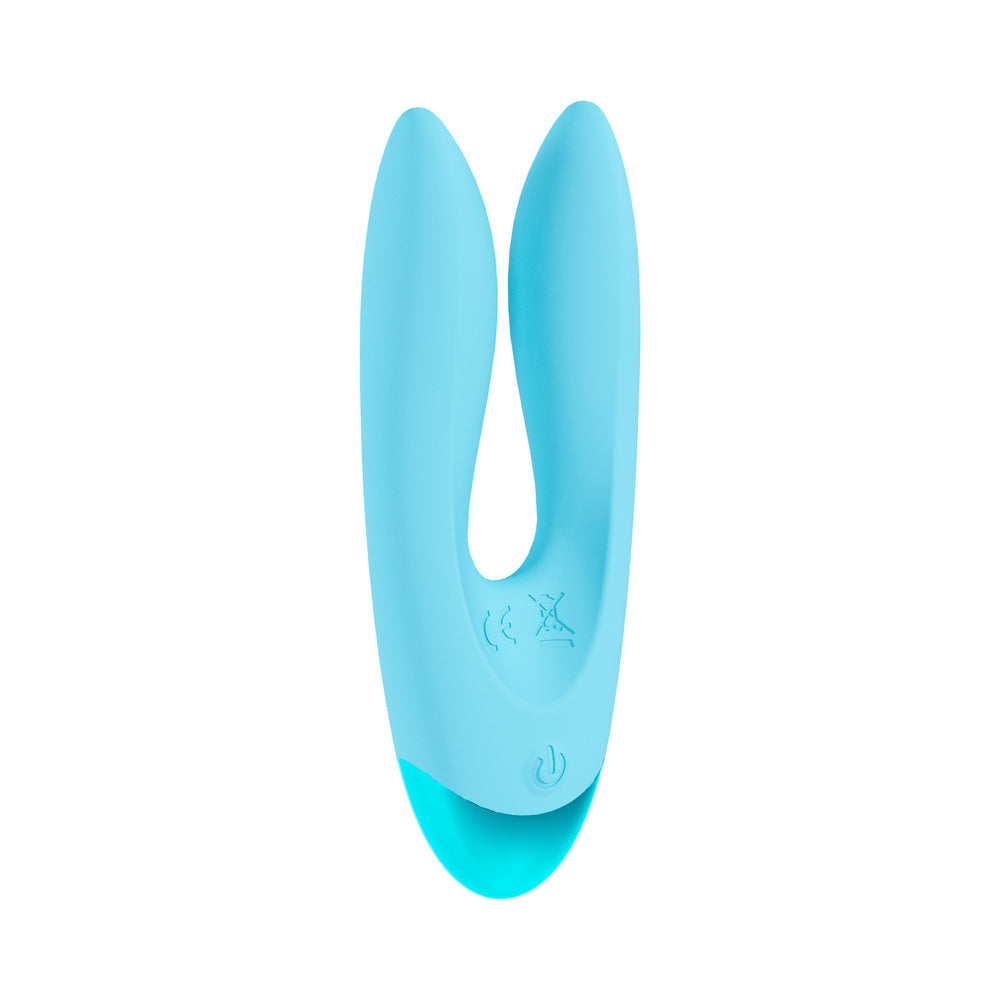 LOVELINE AMOUR RECHARGEABLE SILICONE DUAL MOTOR VIBRATOR BLUE