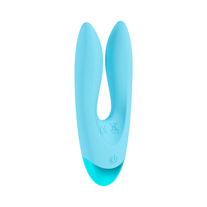 LOVELINE AMOUR RECHARGEABLE SILICONE DUAL MOTOR VIBRATOR BLUE
