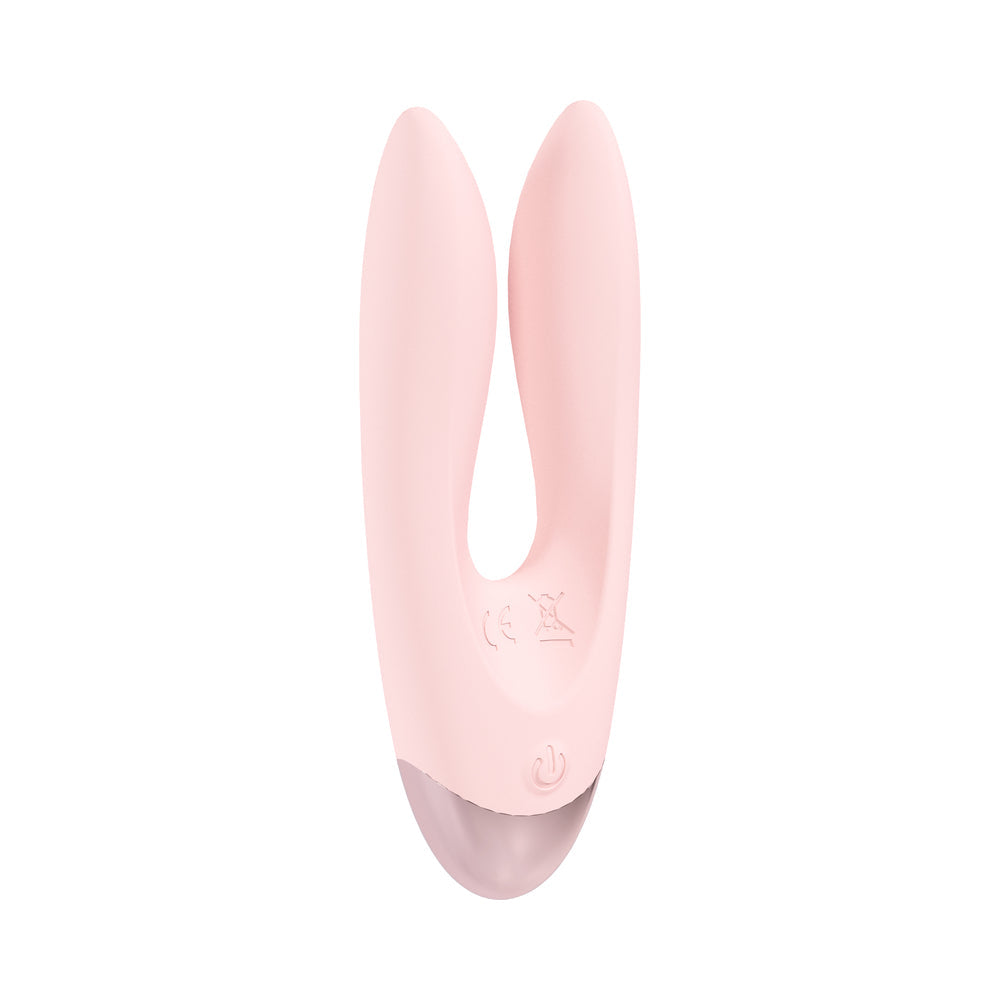 LOVELINE AMOUR RECHARGEABLE SILICONE DUAL MOTOR VIBRATOR PINK