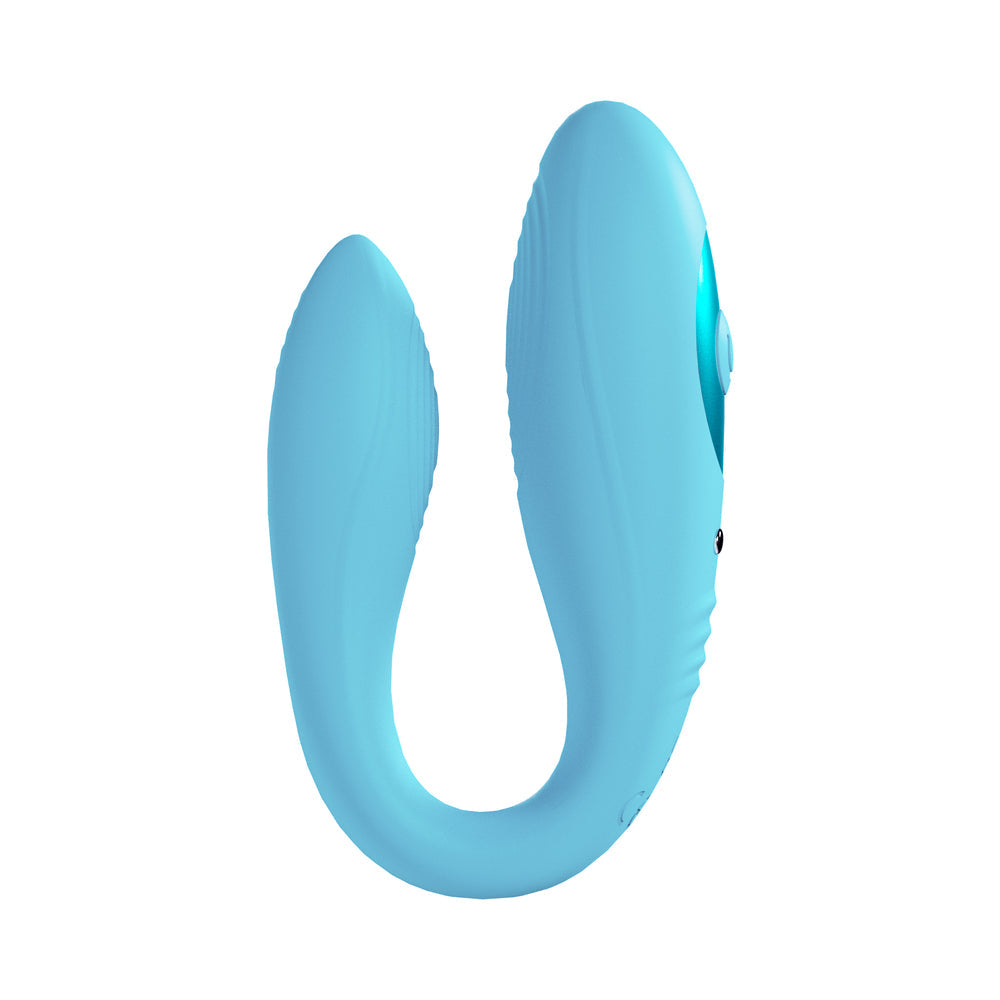 LOVELINE CHARME RECHARGEABLE SILICONE DUAL MOTOR VIBRATOR BLUE