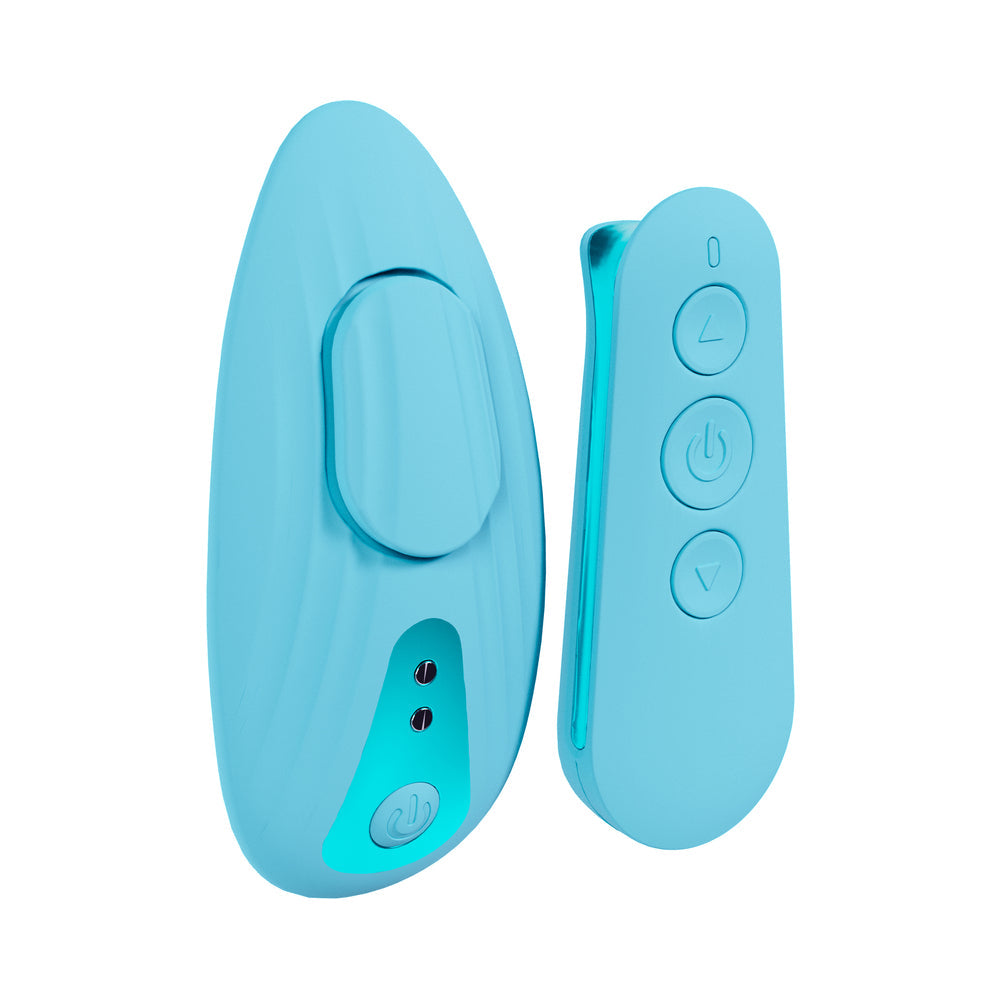LOVELINE CELESTE RECHARGEABLE SILICONE REMOTE CONTROL PANTY VIBRATOR BLUE