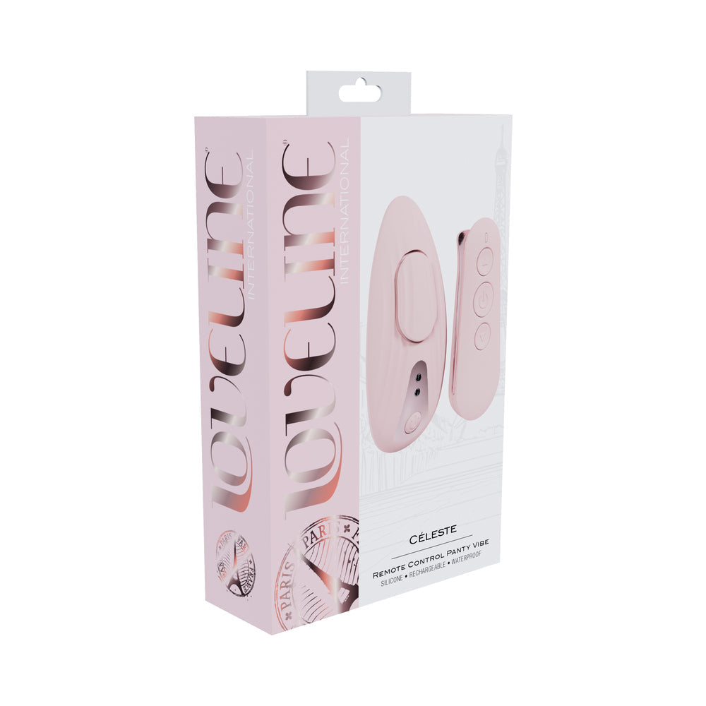LOVELINE CELESTE RECHARGEABLE SILICONE REMOTE CONTROL PANTY VIBRATOR PINK