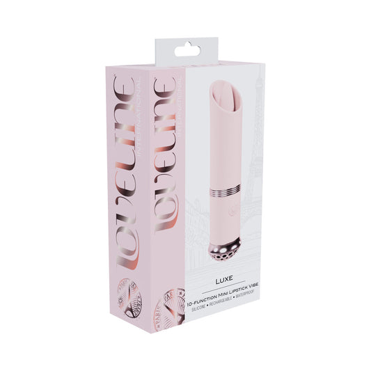LOVELINE LUXE RECHARGEABLE SILICONE MINI LIPSTICK VIBRATOR PINK