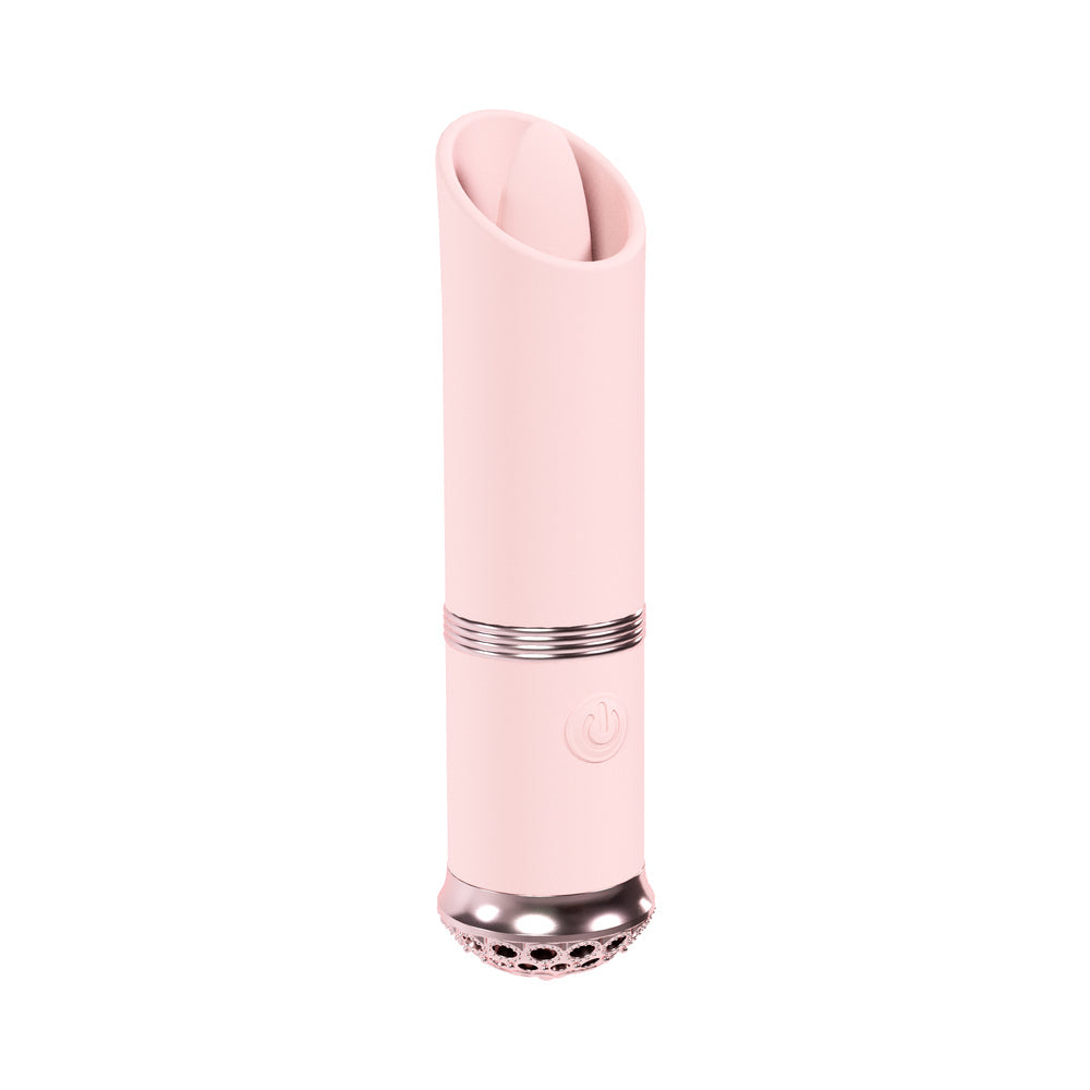 LOVELINE LUXE RECHARGEABLE SILICONE MINI LIPSTICK VIBRATOR PINK