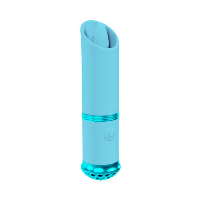 LOVELINE LUXE RECHARGEABLE SILICONE MINI LIPSTICK VIBRATOR BLUE