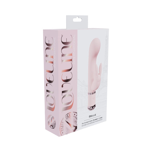 LOVELINE BELLE RECHARGEABLE SILICONE RABBIT VIBRATOR PINK