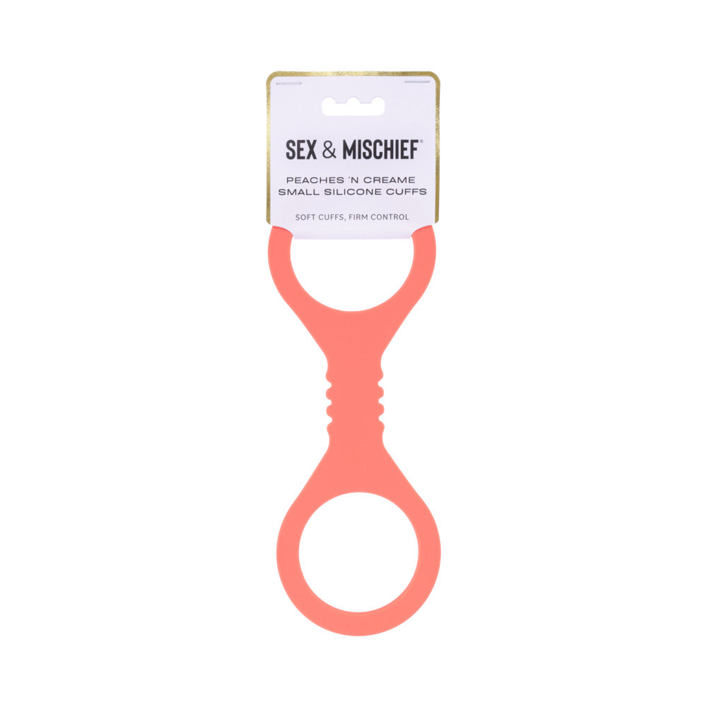 SPORTSHEETS SEX & MISCHIEF PEACHES ''N CREAME SMALL SILICONE CUFFS
