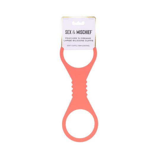 SPORTSHEETS SEX & MISCHIEF PEACHES ''N CREAME LARGE SILICONE CUFFS