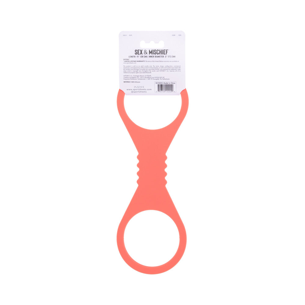 SPORTSHEETS SEX & MISCHIEF PEACHES ''N CREAME LARGE SILICONE CUFFS