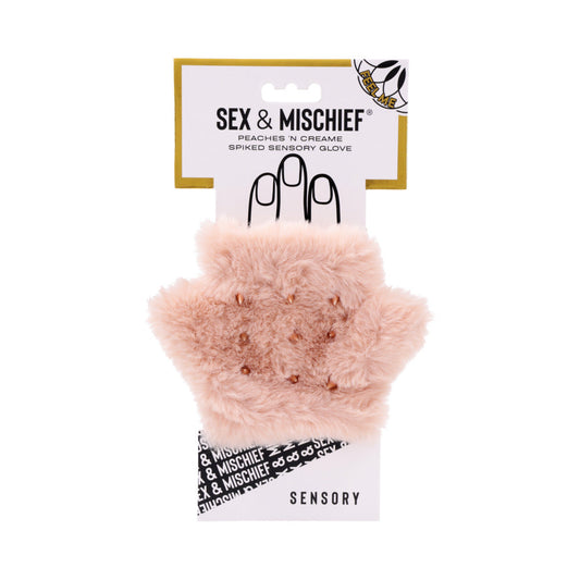 SPORTSHEETS SEX & MISCHIEF PEACHES ''N CREAME SPIKED SENSORY GLOVE