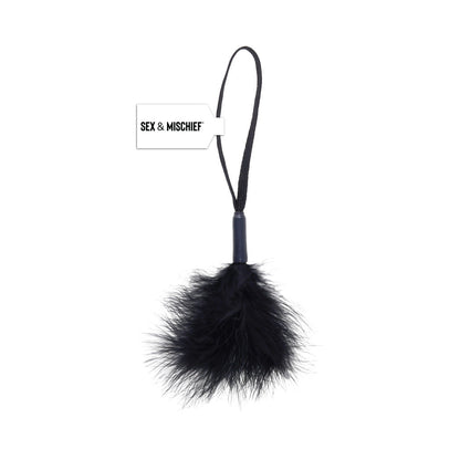 SPORTSHEETS - SEX & MISCHIEF PEACHES ''N CREAME WRIST FEATHER TICKLER BLACK