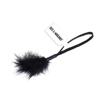 SPORTSHEETS SEX & MISCHIEF PEACHES ''N CREAME WRIST FEATHER TICKLER BLACK