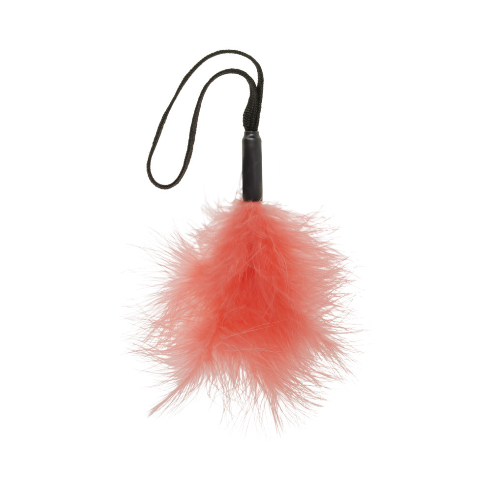 SPORTSHEETS SEX & MISCHIEF PEACHES ''N CREAME WRIST FEATHER TICKLER PEACH