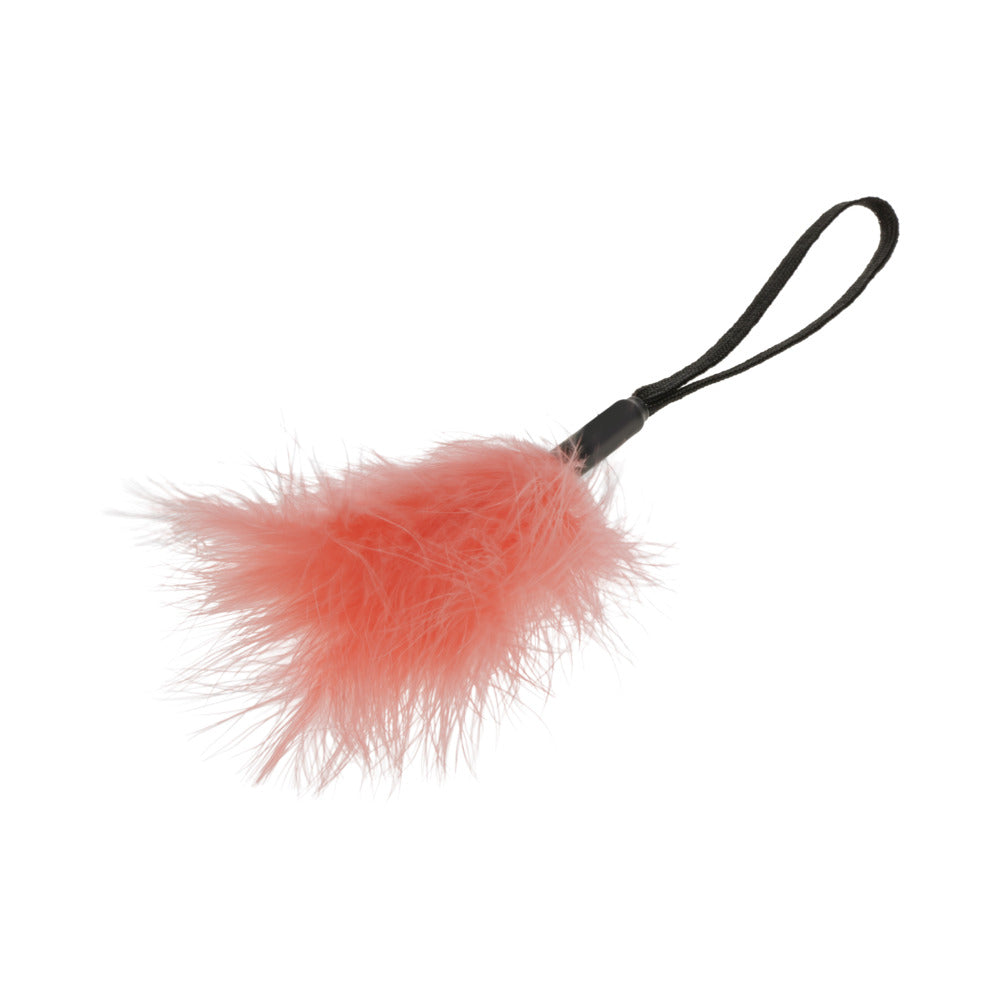 SPORTSHEETS SEX & MISCHIEF PEACHES ''N CREAME WRIST FEATHER TICKLER PEACH