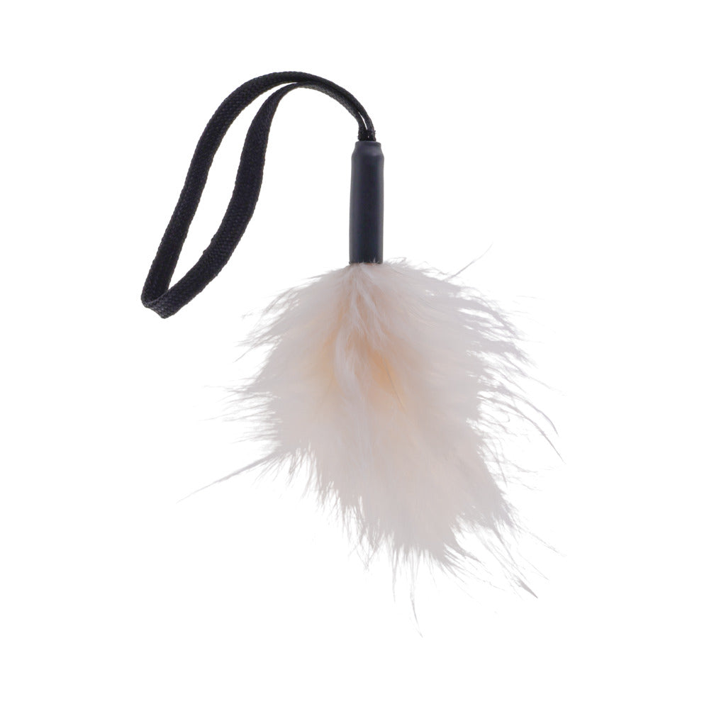 SPORTSHEETS SEX & MISCHIEF PEACHES ''N CREAME WRIST FEATHER TICKLER CREAME