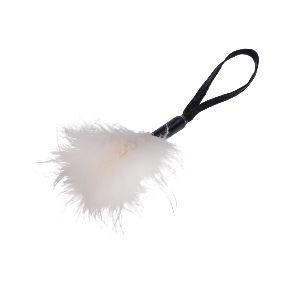 SPORTSHEETS SEX & MISCHIEF PEACHES ''N CREAME WRIST FEATHER TICKLER CREAME