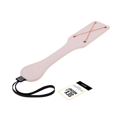 SPORTSHEETS SEX & MISCHIEF PEACHES ''N CREAME CHAIN IMPRESSIONS PADDLE