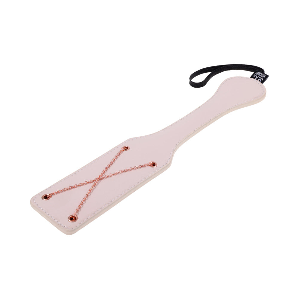 SPORTSHEETS - SEX & MISCHIEF PEACHES ''N CREAME CHAIN IMPRESSIONS PADDLE