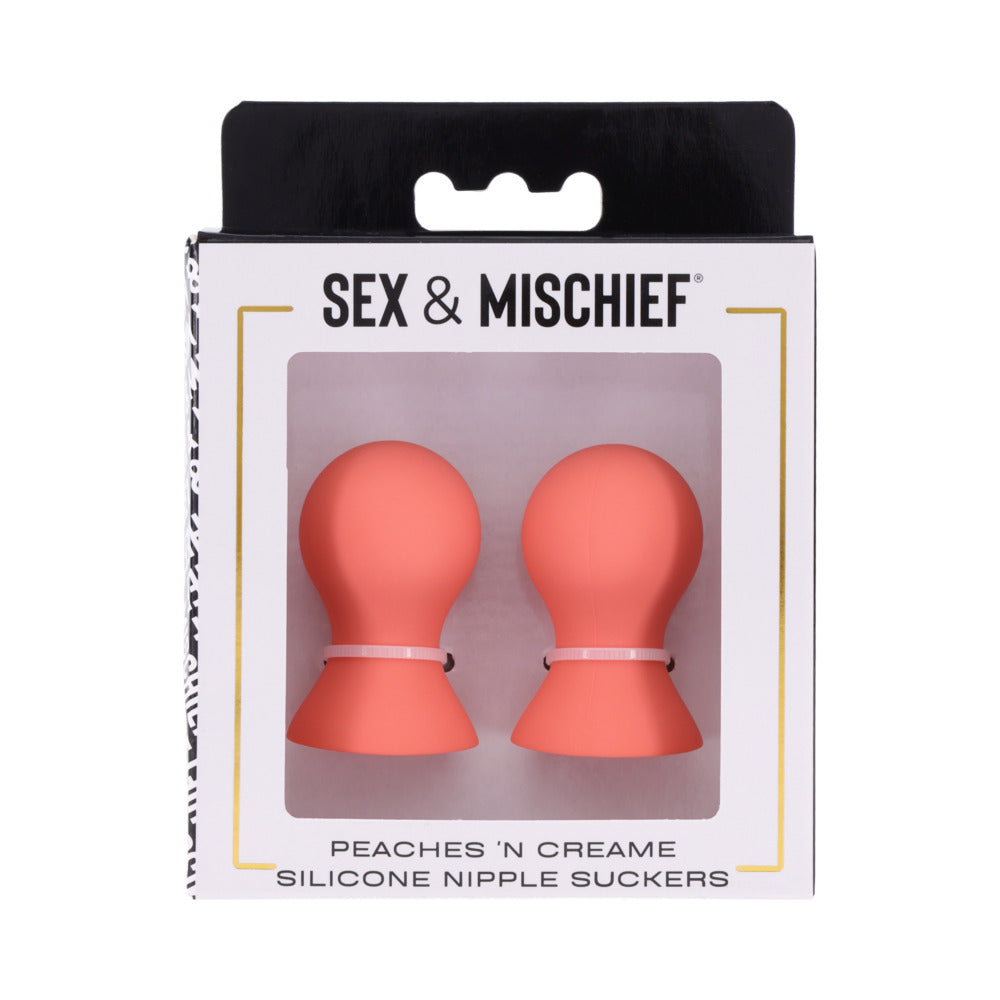 SPORTSHEETS SEX & MISCHIEF PEACHES ''N CREAME SILICONE NIPPLE SUCKERS