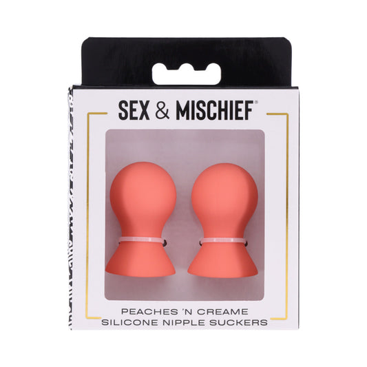 SPORTSHEETS SEX & MISCHIEF PEACHES ''N CREAME SILICONE NIPPLE SUCKERS