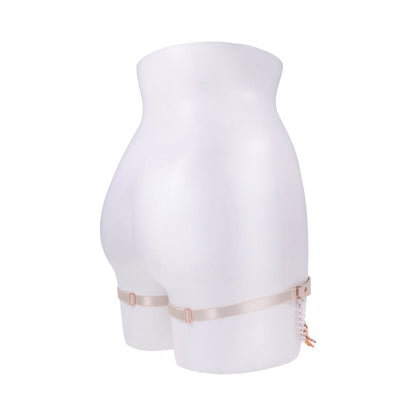 SPORTSHEETS SEX & MISCHIEF PEACHES ''N CREAME PEARL GARTERS