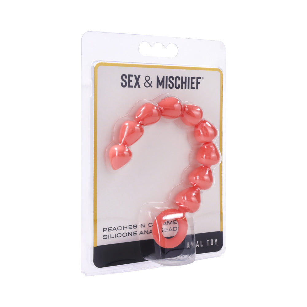 SPORTSHEETS - SEX & MISCHIEF PEACHES ''N CREAME SILICONE ANAL BEADS