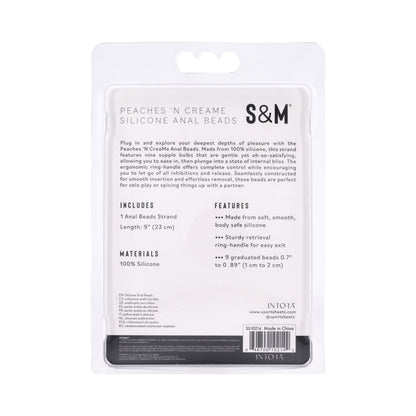SPORTSHEETS SEX & MISCHIEF PEACHES ''N CREAME SILICONE ANAL BEADS