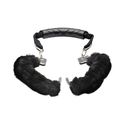 MASTER SERIES FURRY HANDCUFFS WITH HANDLE