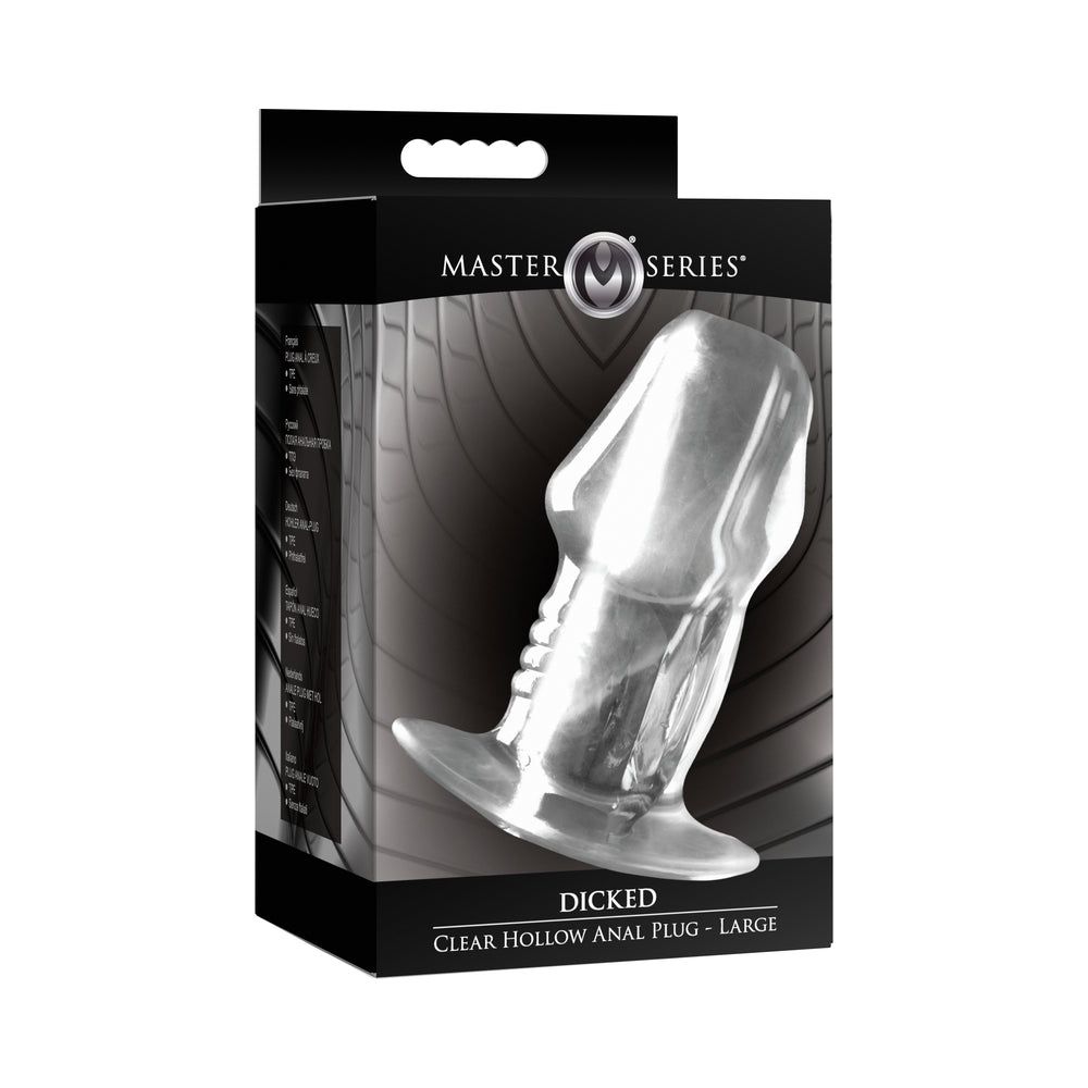 XR BRANDS - MASTER SERIES DICKED CLEAR HOLLOW ANAL PLUG LARGE