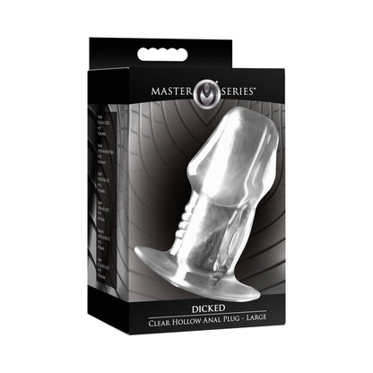 XR BRANDS - MASTER SERIES DICKED CLEAR HOLLOW ANAL PLUG LARGE