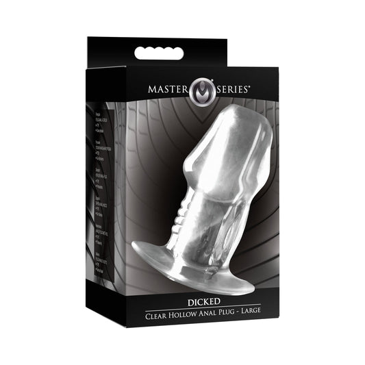 XR BRANDS - MASTER SERIES DICKED CLEAR HOLLOW ANAL PLUG LARGE