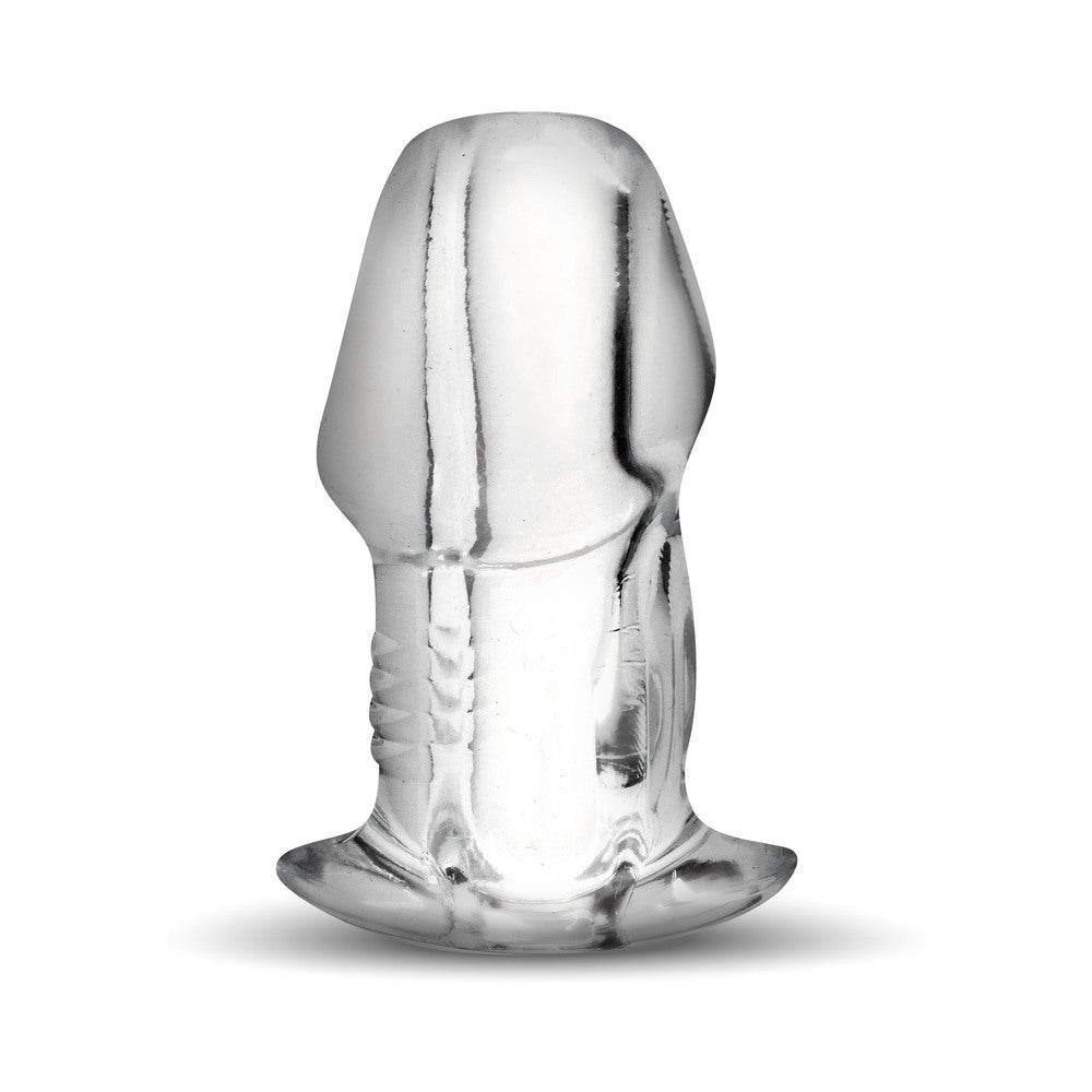 XR BRANDS - MASTER SERIES DICKED CLEAR HOLLOW ANAL PLUG LARGE
