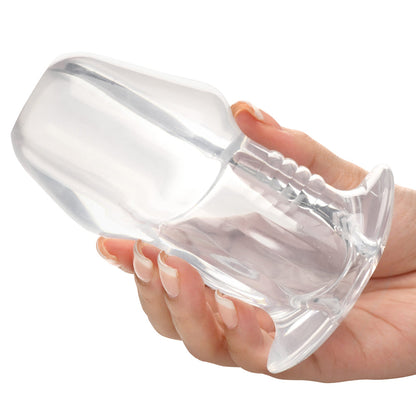 XR BRANDS - MASTER SERIES DICKED CLEAR HOLLOW ANAL PLUG LARGE