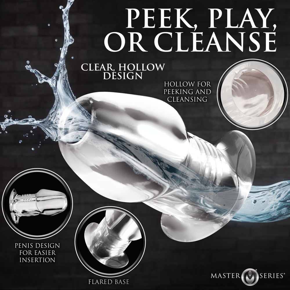 XR BRANDS - MASTER SERIES DICKED CLEAR HOLLOW ANAL PLUG LARGE