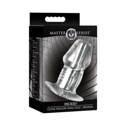 XR BRANDS - MASTER SERIES DICKED CLEAR HOLLOW ANAL PLUG MEDIUM