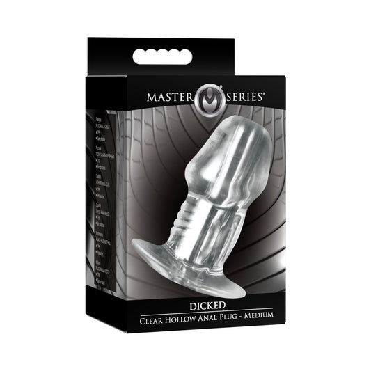 XR BRANDS - MASTER SERIES DICKED CLEAR HOLLOW ANAL PLUG MEDIUM