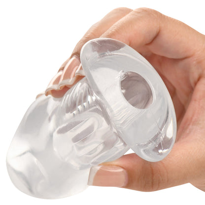XR BRANDS - MASTER SERIES DICKED CLEAR HOLLOW ANAL PLUG MEDIUM