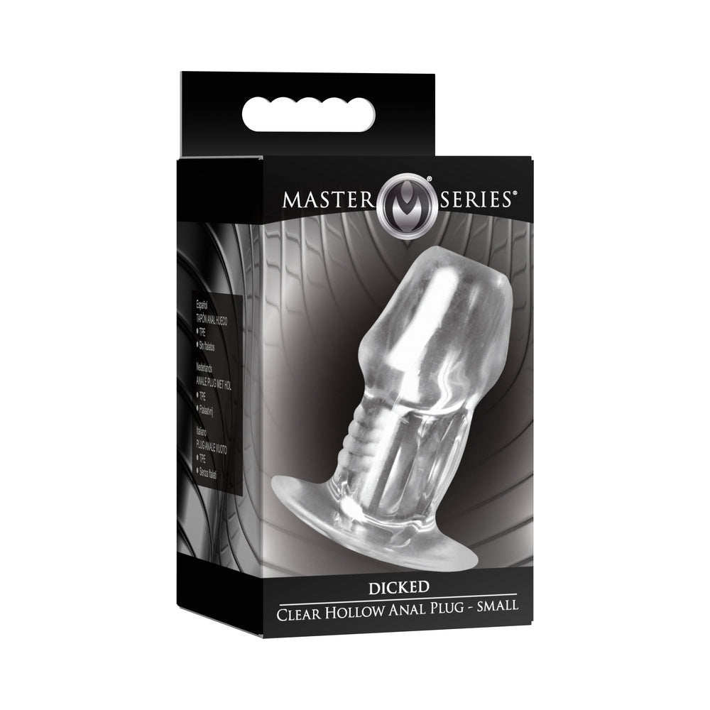 XR BRANDS - MASTER SERIES DICKED CLEAR HOLLOW ANAL PLUG SMALL