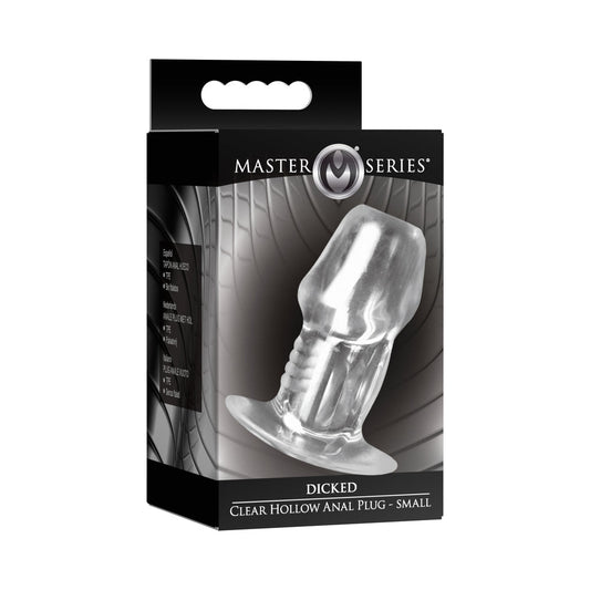 XR BRANDS - MASTER SERIES DICKED CLEAR HOLLOW ANAL PLUG SMALL