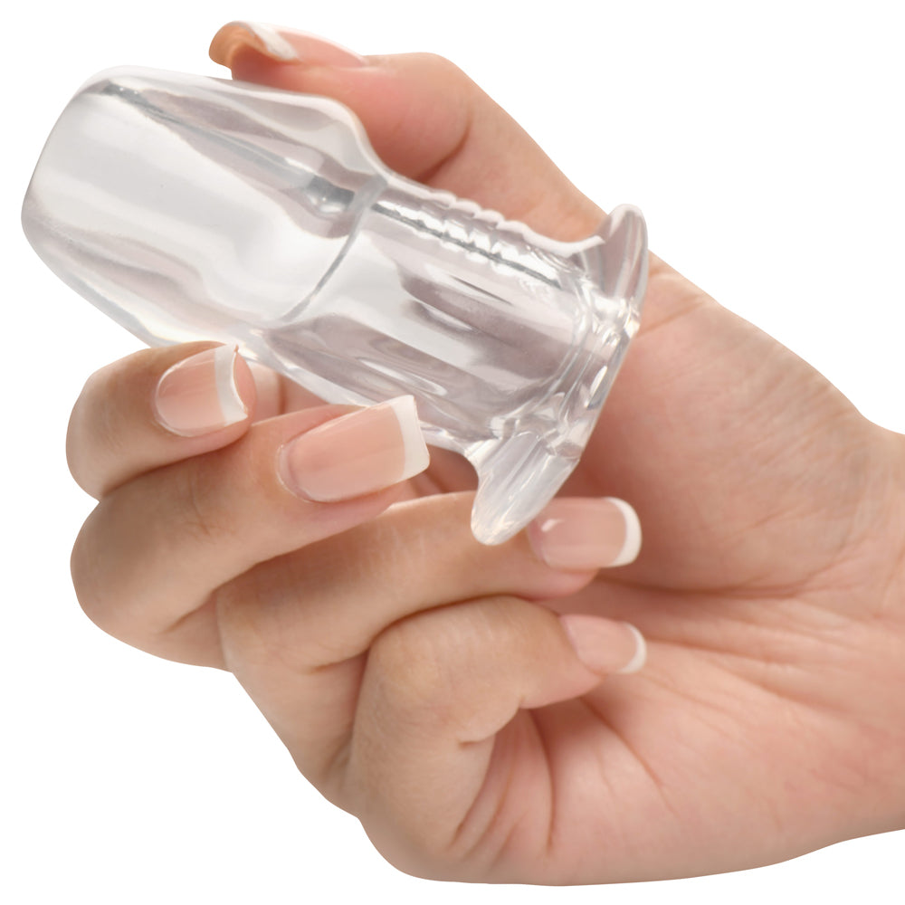 XR BRANDS - MASTER SERIES DICKED CLEAR HOLLOW ANAL PLUG SMALL