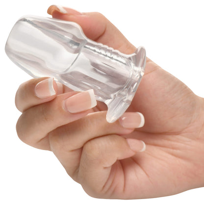 XR BRANDS - MASTER SERIES DICKED CLEAR HOLLOW ANAL PLUG SMALL