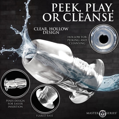 XR BRANDS - MASTER SERIES DICKED CLEAR HOLLOW ANAL PLUG SMALL
