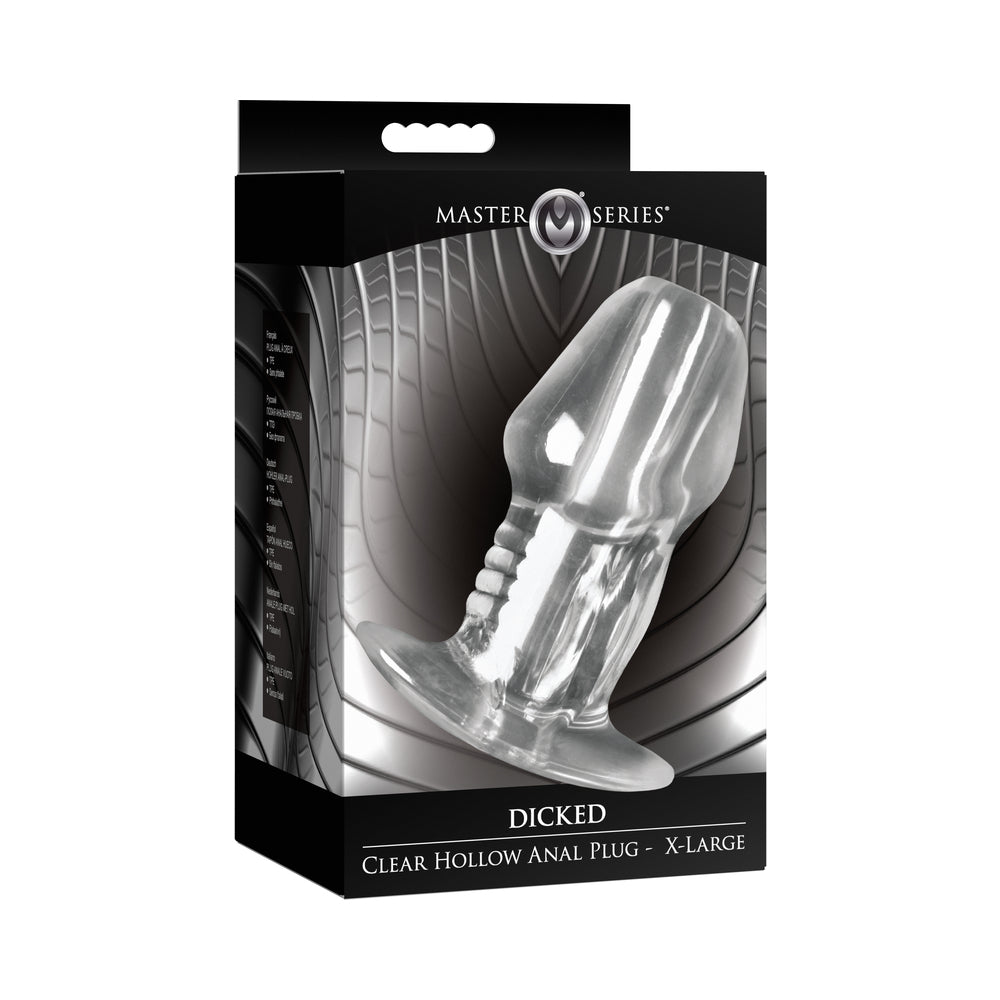 XR BRANDS - MASTER SERIES DICKED CLEAR HOLLOW ANAL PLUG XLARGE